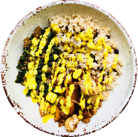 Middle Eastern Spiced 'Meat' + Harissa Roasted Vegetables