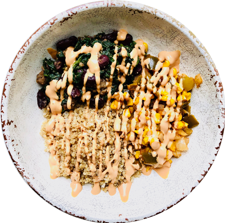 Southwestern Lime Quinoa, Crumble + Roasted Corn